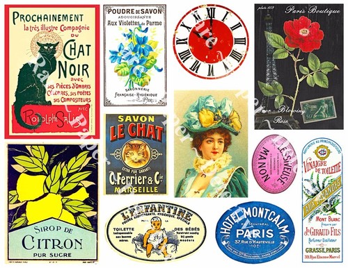Pegatina francesa, juego París, etiqueta temática de viaje victoriana de lujo, Francia, 3 hojas - Imagen 2 de 4