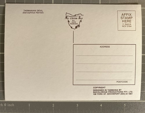 Tasmanian Devil Vintage Postcards 70s 80s Australia Tasmania - Picture 10 of 12