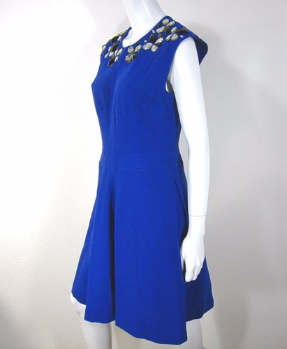 TRACY REESE NEW YORK NWT sleeveless cocktail jewel sheath dress 8 Royal Blue - Picture 6 of 12
