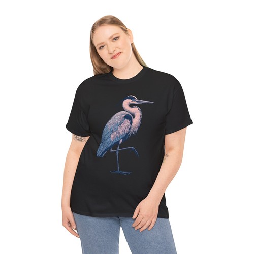 Costal Birds Heron Bird T-shirt - Novelty Water Bird Men Women Graphic Tee - Picture 21 of 58