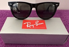 Ray-Ban Wayfarer Black RB2140 901/58 Unisex Sunglasses 50MM Green Lens New