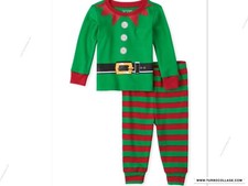 NEW CHILDRENS PLACE CHRISTMAS ELF BOYS PAJAMAS SLEEPWEAR 12-18 MTHS