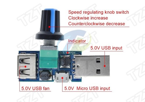 Regolatore Velocità Ventola Usb + Micro Usb - Photo 3/7