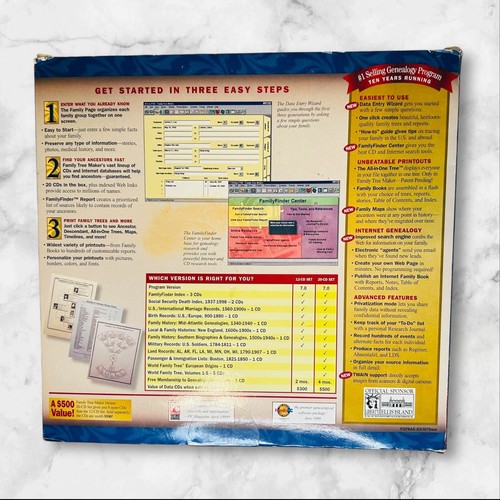 Complete Brøderbund Software Version 7 Family Tree Maker 20 Cd. Windows 95/98 - Picture 3 of 12