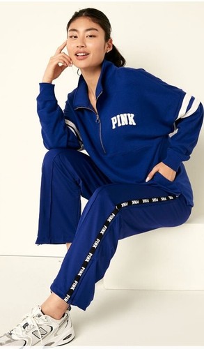 XL Victoria Secret  FLEECE OVERSIZED QUARTER-ZIP SWEATSHIRT Womens  V.S. Extra L - Afbeelding 3 van 7