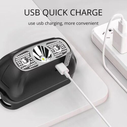 Kopflampe LED Sensor Stirnlampe Scheinwerfer Aufladbar Inklusive USB Kabel Akku. - Bild 3 von 12