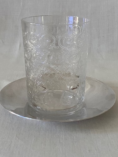 Baccarat Crémier en Cristal Gravé/ Métal Argenté Modèle " Rohan " Estampillé - Imagen 5 de 14