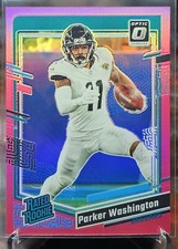 2023  Donruss Optic Parker Washington Rated Rookie Pink Prizm #254 Jaguars 