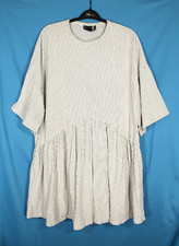 ASOS DESIGN CURVE Black/White STRIPED Dropped Waist OVERSIZED Mini Dress Sz 20