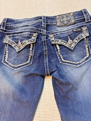 Miss Me Jeans Signature Straight Size 31 Bling Rhinestones - Picture 3 of 9