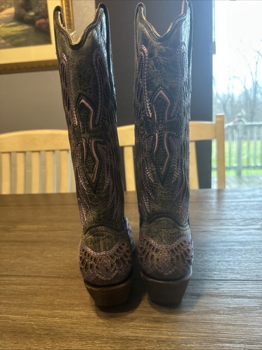 Corral Purple And Grey Wing Cross Cowboy Boots. Size 6.5 - Picture 6 of 18