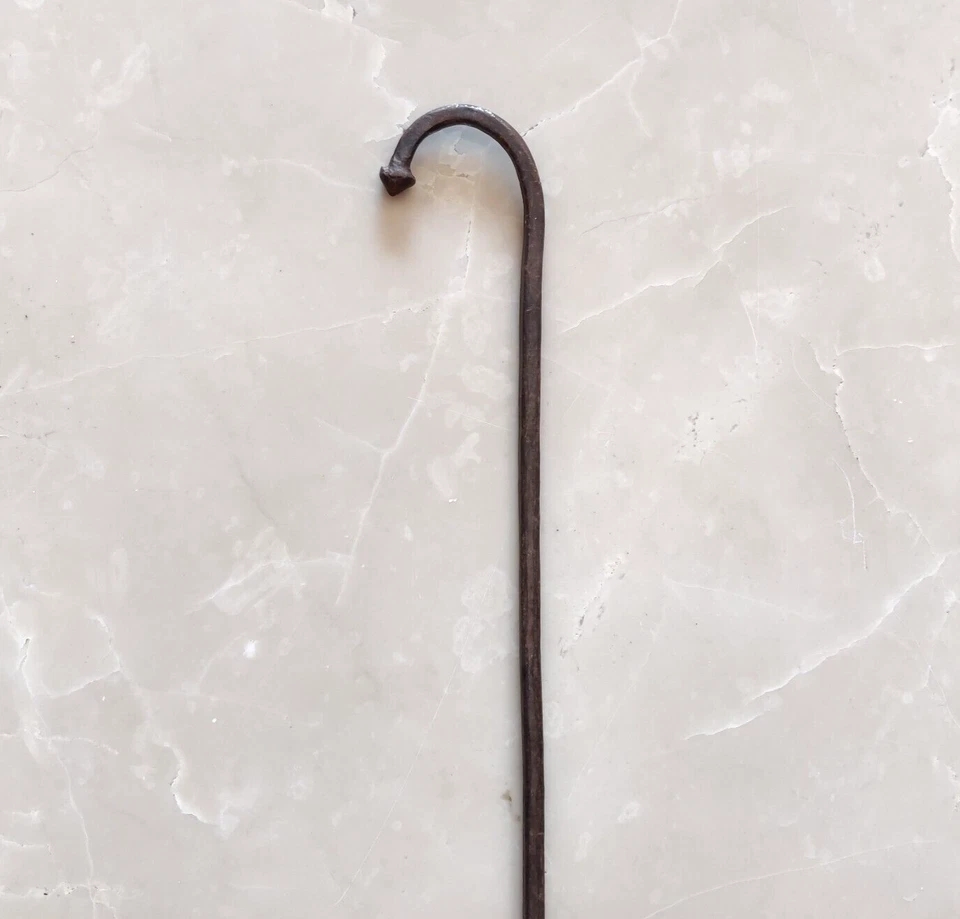 Antiguo palo de seguridad de hierro hecho a mano 19c decoración de jardín boho rústico granja IR59 Foto 2 de 4