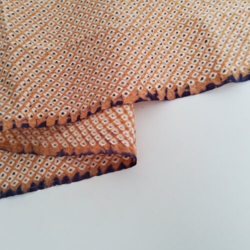 Unbenutzt Apricot Beige #A 14x40 Vintage Shibori Seide Japanischer Kimono Stoff SE34 - Bild 5 von 7