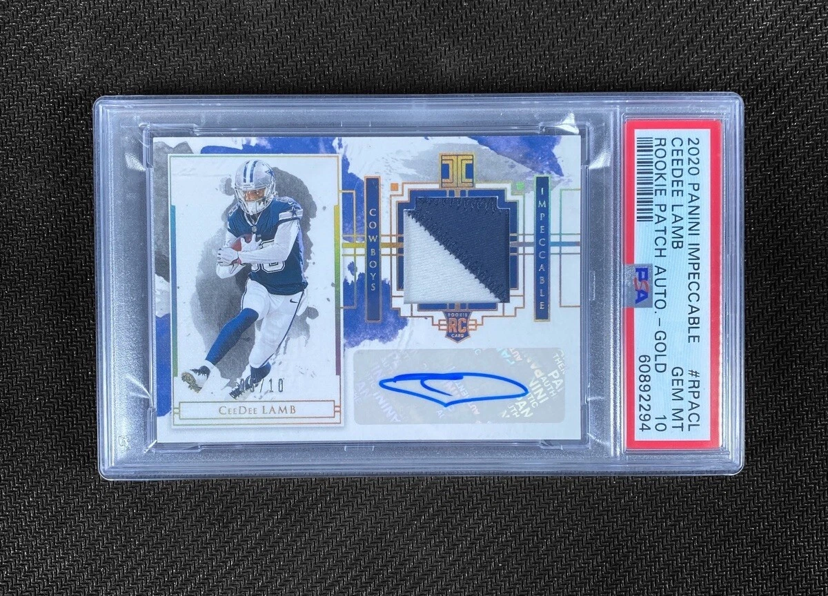CeeDee Lamb Panini Impeccable Rookie Patch Autographs #RPACL Gold