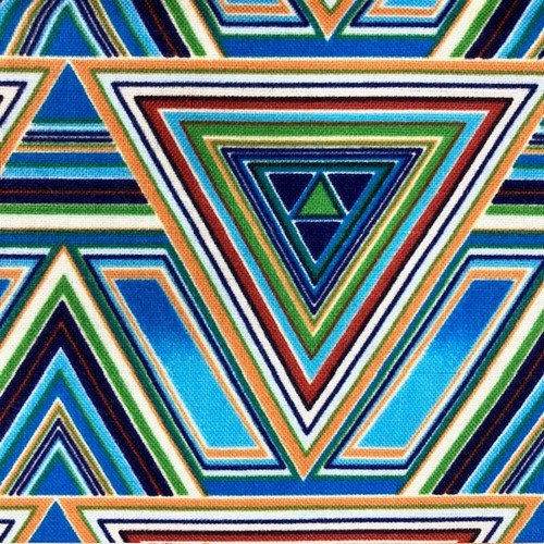 Multicolored Triangles to quilt or sew 1 yard of 100% cotton from Blank Quilting - Picture 3 of 9