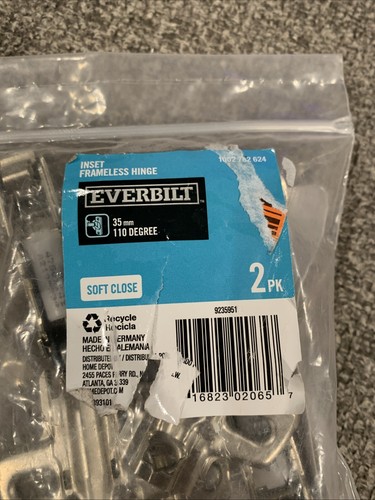 Everbilt 1 3/8 pollici Inserto 35 mm 110 cerniera senza telaio confezione da 2 SOFT CLOSE nuovo - Foto 3 di 4