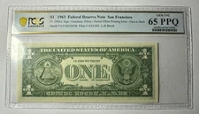 1963 $1  PCGS San Francisco 65PPQ Error
