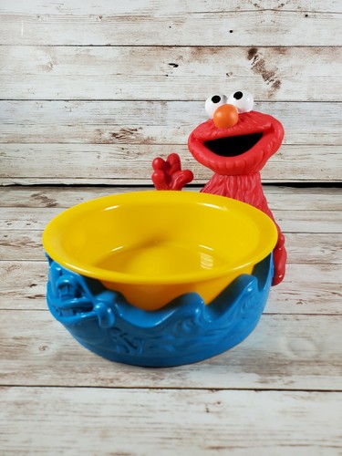 Vintage 1997 Jim Henson Applause Elmo Kid Cereal Bowl and Holder Sesame Street - Picture 2 of 12