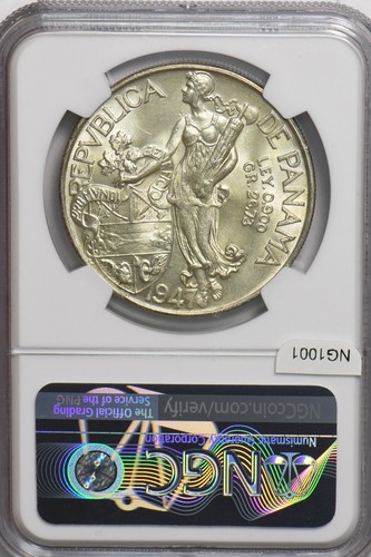 Panama 1947 Balboa NGC MS64 NG1001 combine shipping - Picture 3 of 4