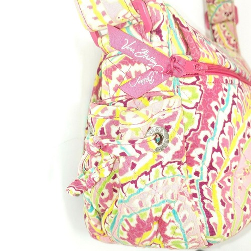 Bolso bandolera Vera Bradley Lindsay Capri melón rosa como nuevo verde retirado hipster - Imagen 5 de 12
