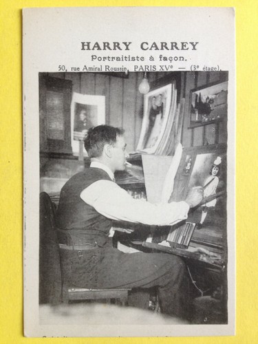 seltene Postkarte KÜNSTLER MALER PORTRAIT PAINTER Harry CARREY Porträtist in PARIS - Bild 1 von 2