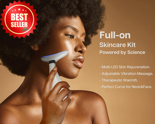 Lily Neck Face Massager Anti-Aging LED Vibration Lifting Tool Pearl White - Picture 3 of 12
