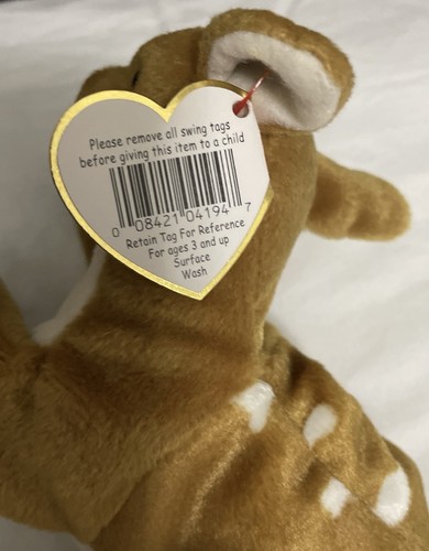 Ty Beanie Baby Whisper the Deer WITH ERRORS – 1997/1998- Rare! Retired!  New - Bild 5 von 8