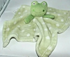 SL Home Fashions Baby Polka Dot Lovey Green Frog Security Blanket