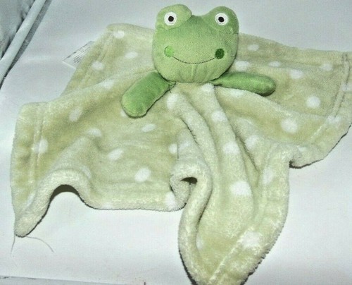 SL Home Fashions Baby Polka Dot Lovey Green Frog Security Blanket - Picture 1 of 2