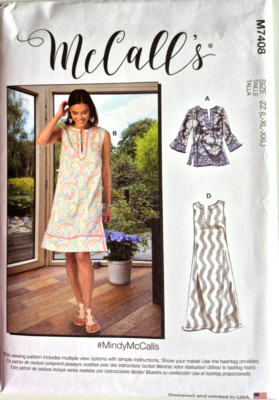 MCCALLS PATTERN 7408  DRESS  TUNIC  MISSES SIZES  LARGE XLARGE XXLARGE NEW UNCUT