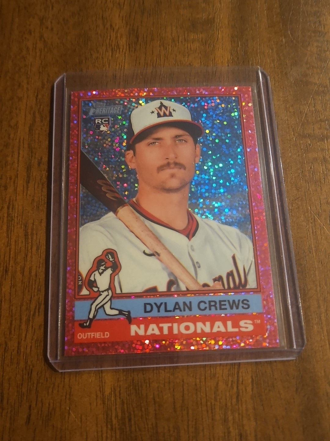 2025 Topps Heritage Dylan Crews Chrome Pink Sparkle Refractor RC Nationals #247