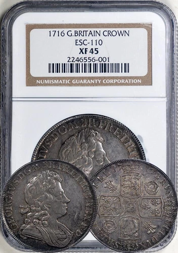 Great Britain 1716 Crown NGC XF-45. Choice for the Grade!