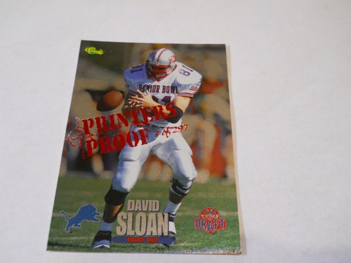 DAVID SLOAN /297 PRINTER'S PROOF PARALLEL DETROIT LIONS 1995 CLASSIC NFL DRAFT - Picture 1 of 2