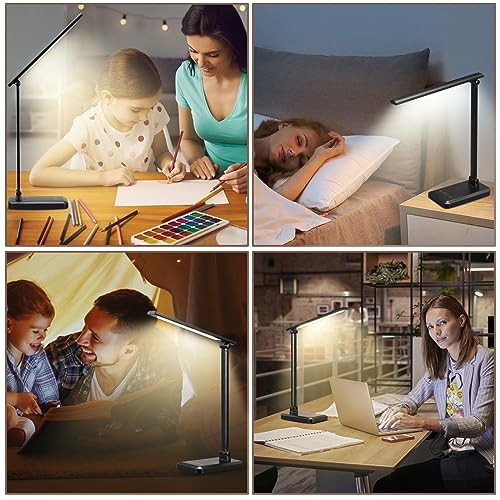 LED Desk Lamp with USB Charging Port Whole White for Home Office Essentials - Bild 7 von 7