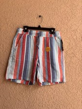 Cat & Jack Girls&rsquo; Striped Pull-On Shorts Size L (10/12) &ndash; Blue Multi