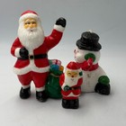 Vintage Christmas Candles Santa Claus & Snowman