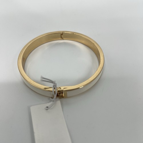 Banana Republic Gold Weiß Emaille Armreif Armband Scharnier Minimalistisch Elegant Elegant - Bild 4 von 10
