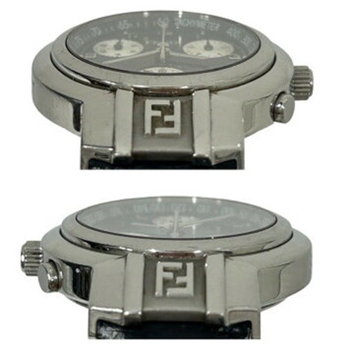 Orologio da polso donna FENDI 4500L quarzo pelle acciaio inox nero argento usato - Foto 7 di 9