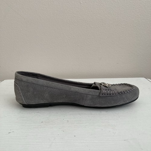 Vionic Mesa Gray Suede Loafers Womens US 7 Comfort Flat Shoes Slip On Casual - Picture 6 of 11