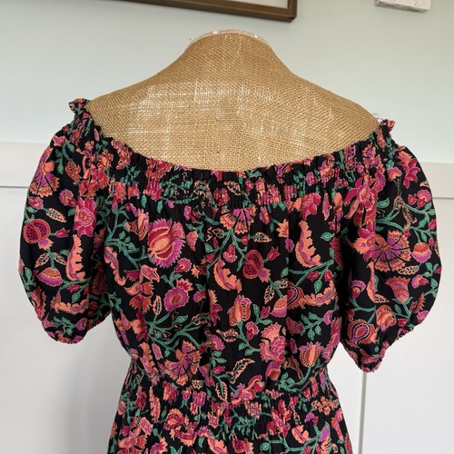 Knox Rose Maxikleid Medium Boho Stufen Blumen Puffärmel Freizeit Party Taschen - Bild 7 von 11