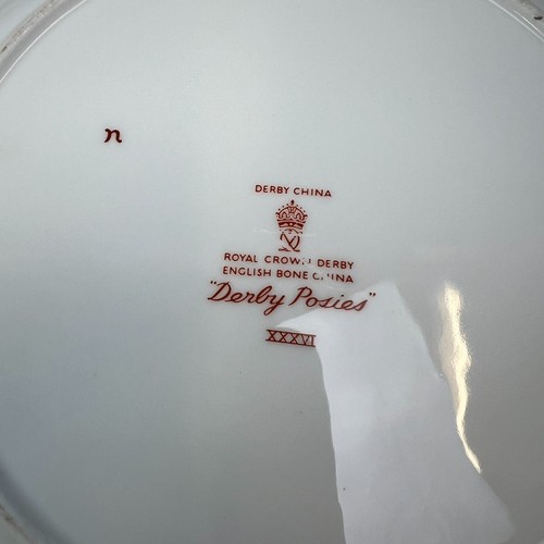ROYAL CROWN DERBY VINTAGE FLORAL 'DERBY POSIES' CHINA TRI DINNER & SIDE PLATE - Picture 10 of 17