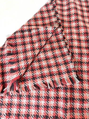 ANTA Made In Scotland Plaid Hahnentritt Rot Überwurf Decke 48”x56” Neu mit Etikett 100% Wolle - Bild 5 von 6