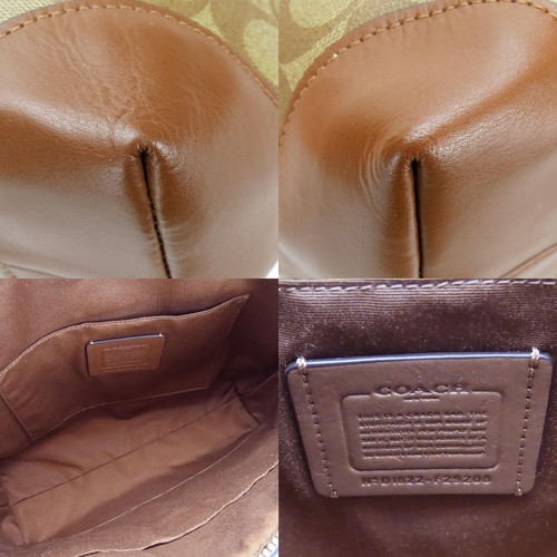 Bolso de Mano USADO COACH F29208 Signature PVC/cuero beige moca hombro - Imagen 14 de 15