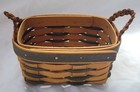 New ListingLongaberger 1995 Reach for the Stars Basket Leather Handles Storage Home Office
