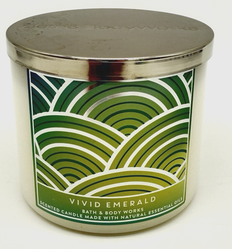 Bath & Body Works Candle VIVID EMERALD 3 Wick Candle 14.5 oz. New - Picture 1 of 5
