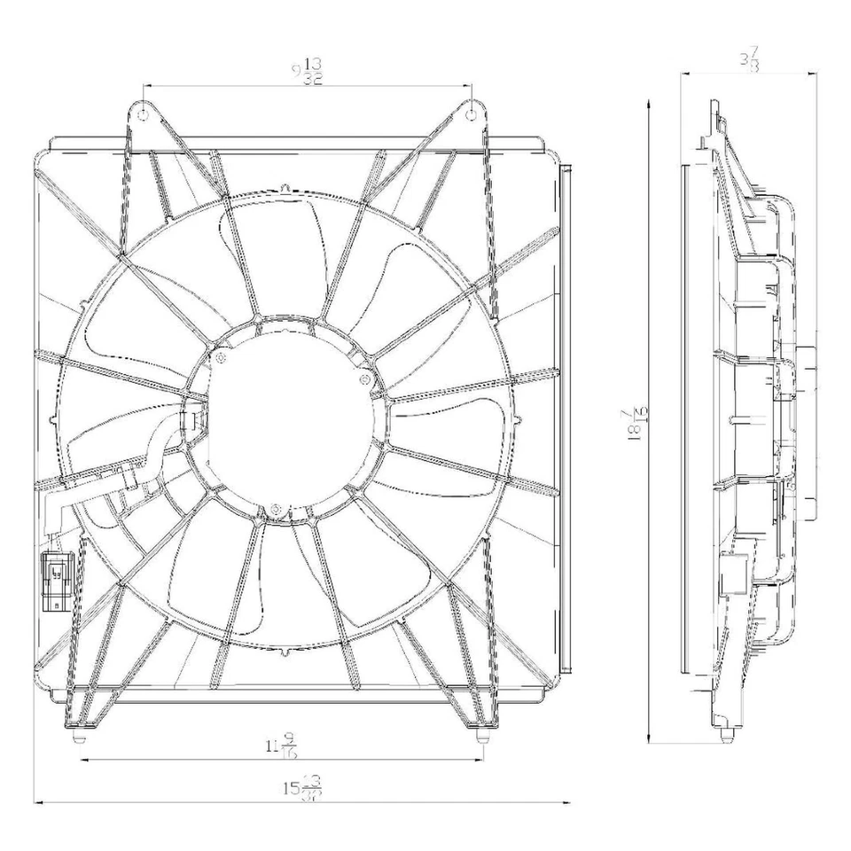 For Honda Accord 2013-2017 TYC 611430 Right A/C Condenser Fan Assembly Foto 2 de 2