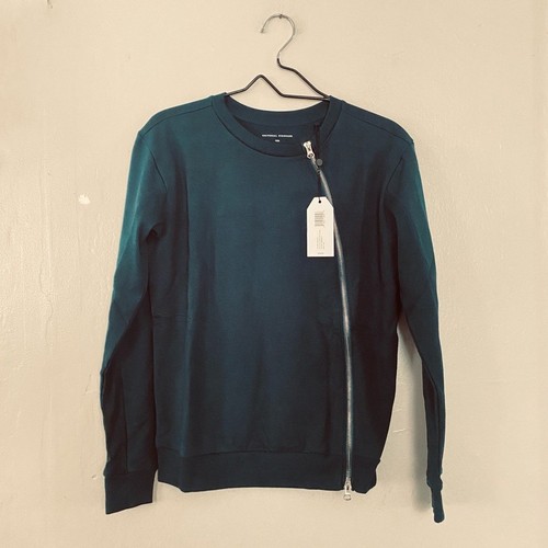 Universal Standard Meridian Emerald Green Asymmetrical Zip Up Sweater Size 00/0 - Picture 11 of 11