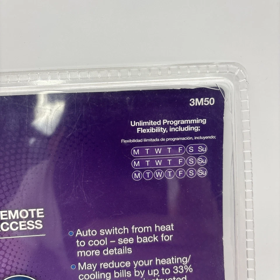 Filtrete 3M-50 Wi-Fi 7-Day Programmable Thermostat (9-899) Touch Screen Remote - Image 3 of 4