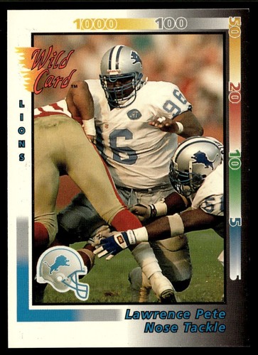 1992 Wild Card Lawrence Pete Rookie Detroit Lions #440