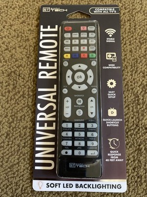 Simply Tech Universal Remote Soft LED Backlit Compatible All TVs Free Shipping